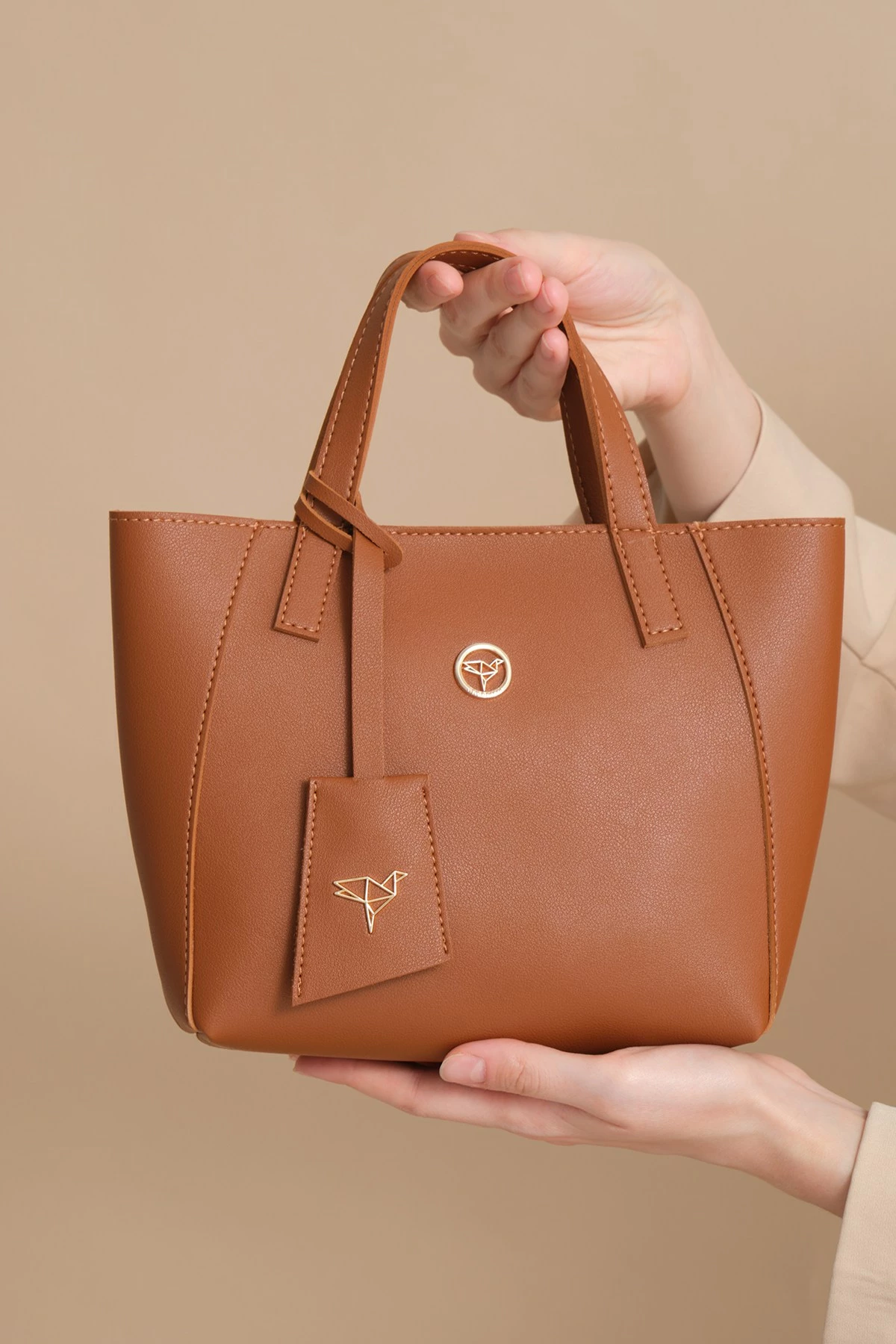 Çantë shpatullës Zoozie Bags, Sofia e vogël, ngjyrë kafe e hapur