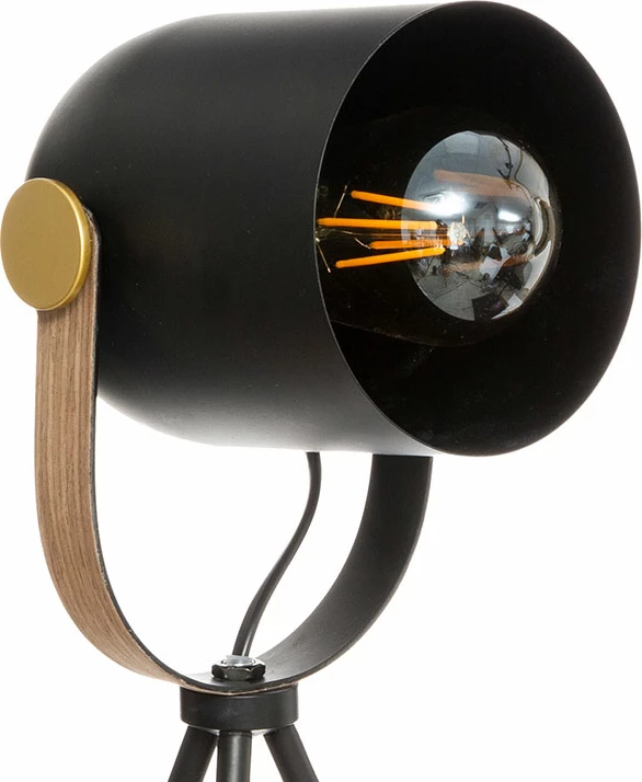 Llambë tavoline Ε27, e zezë-ari, 18x16x45cm