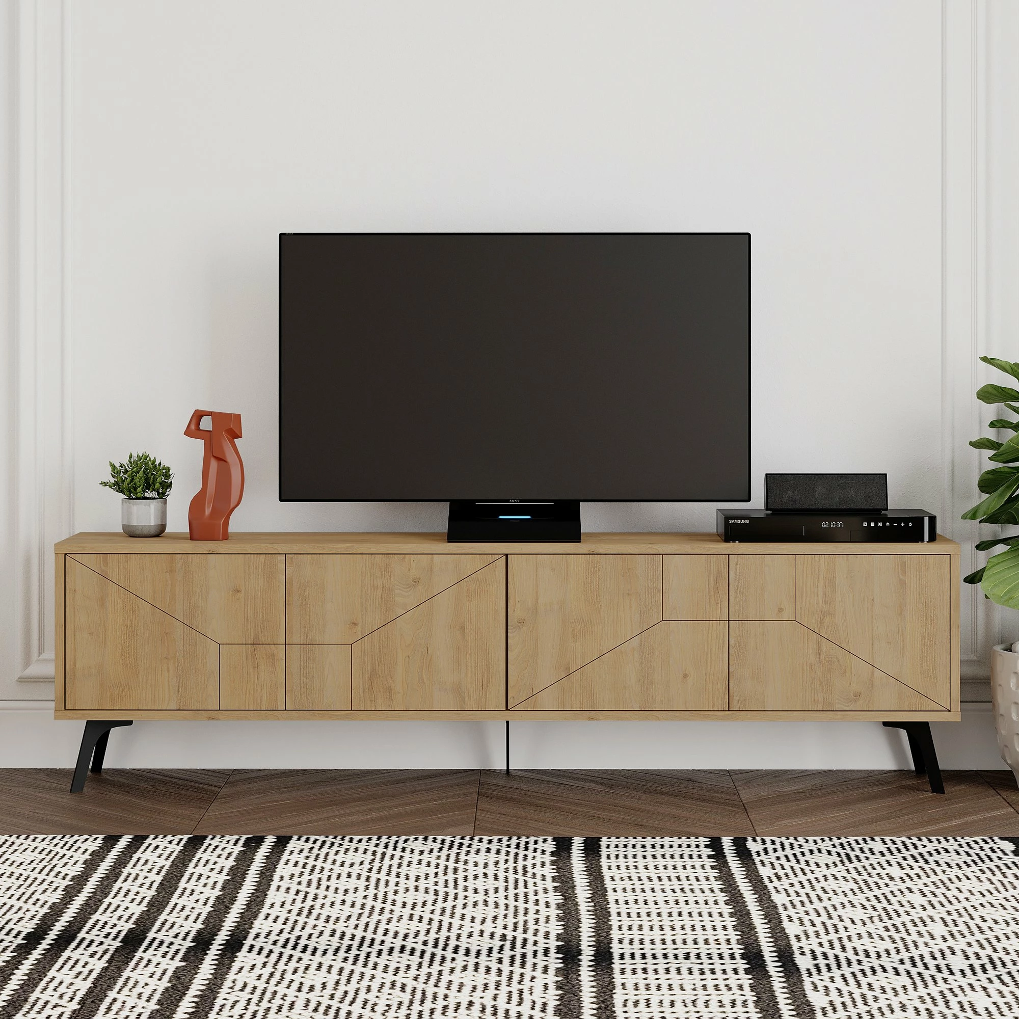 Komodë për TV Skye Decor, ngjyrë lisi, Dune