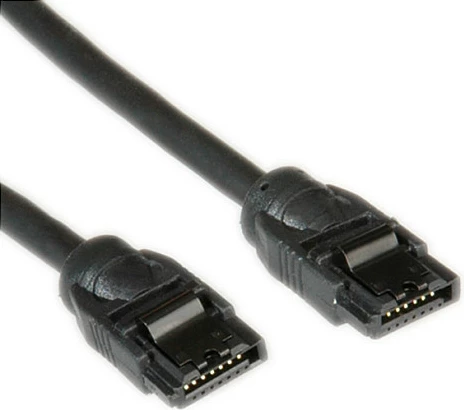 Kabllo interne SATA ROLINE SATA III 0.5 m, 6 Gbit/s, 7-pin M/M, e zezë
