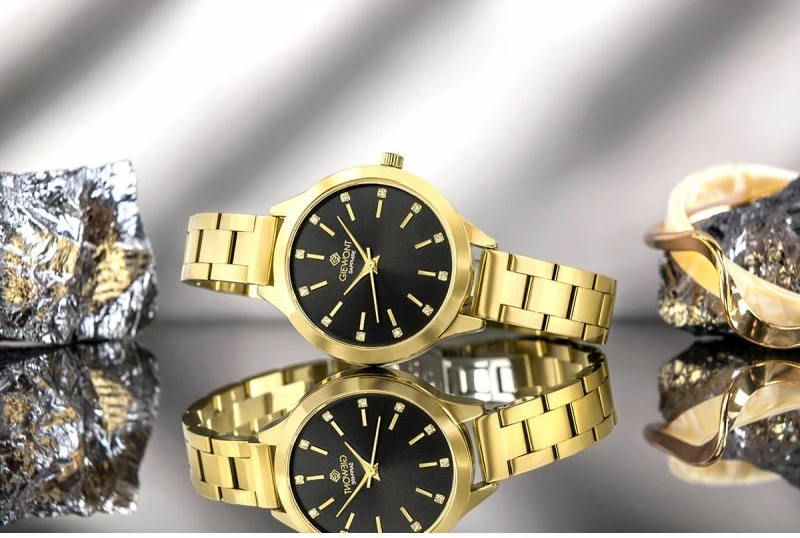 Orë dore femra Giewont GW2720-B3, e zezë dhe e artë, set