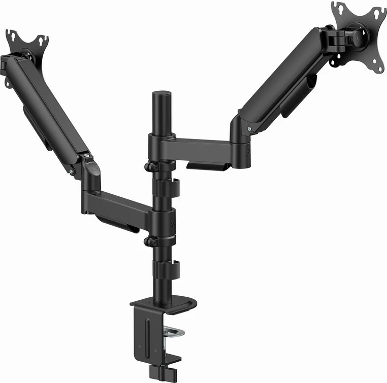 Krah monitori i rregullueshëm GEMBIRD MA-DA2P-02 për 2 monitorë, 17-32", i zi
