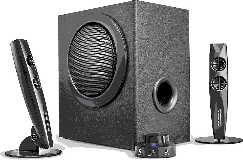 Sistem zëri 2.1 Wavemaster Stax BT, Bluetooth, universal, i zi