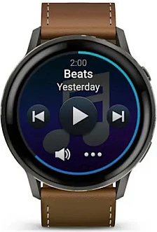 Smartwatch Garmin Venu 4 45mm, AMOLED 1.4", rrip lëkure, slate/kafe