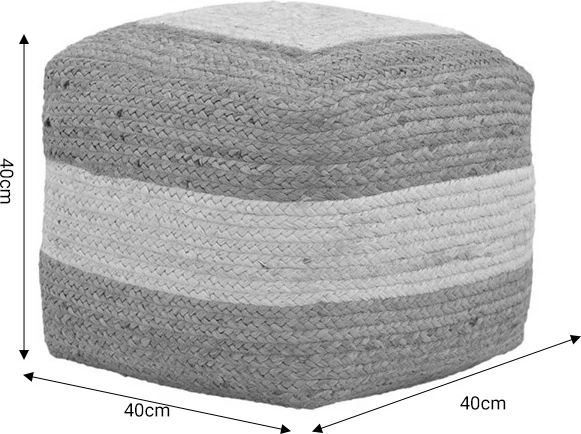 Puf karrige Sofian Inart bezhë 100% jute 40x40x40cm
