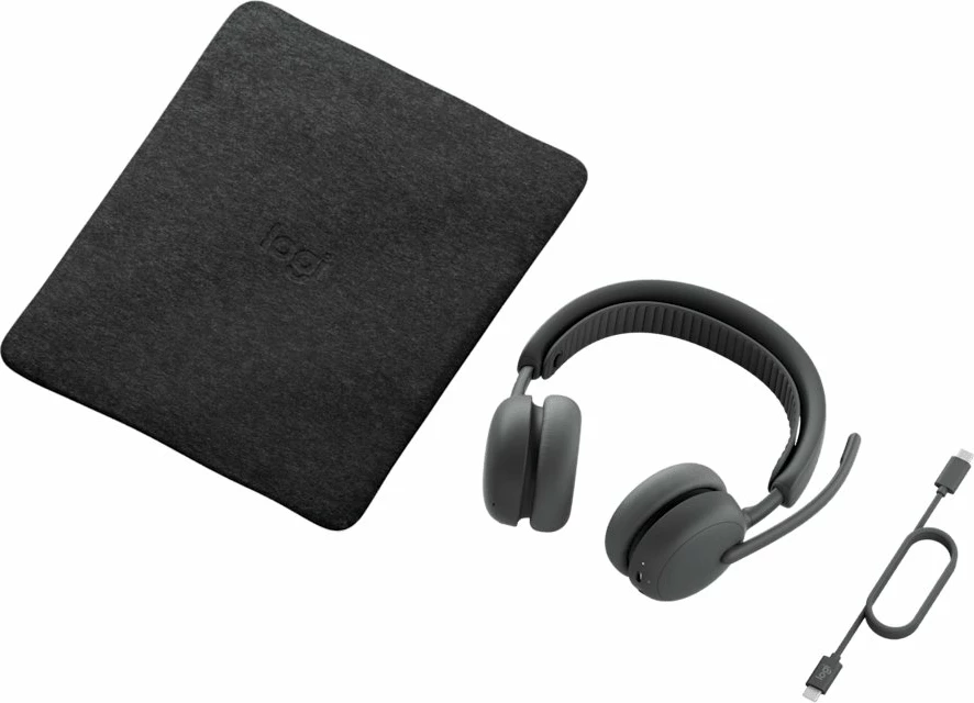 Kufje Logitech Zone Wireless 2 ES (981-001503), wireless Bluetooth 5.3, ANC, USB-C, të zeza, me çantë