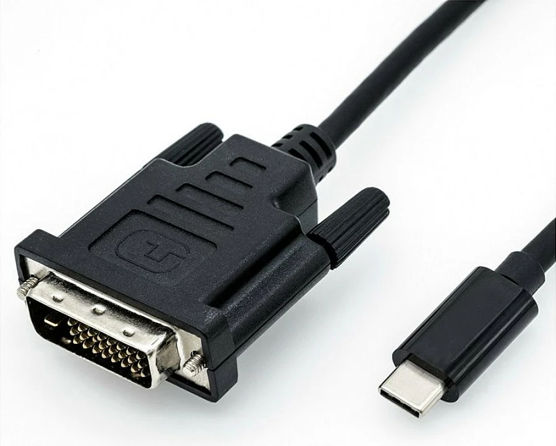 Kabllo adapter ROLINE USB-C në DVI, 1 m, 4K, e zezë