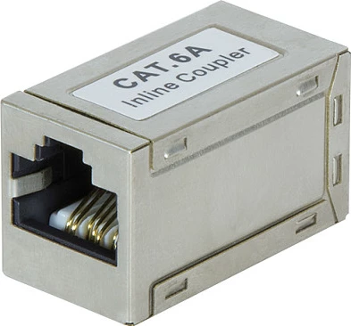 Adapter bashkues RJ45 LogiLink Cat.6A, inline mini, i blinduar