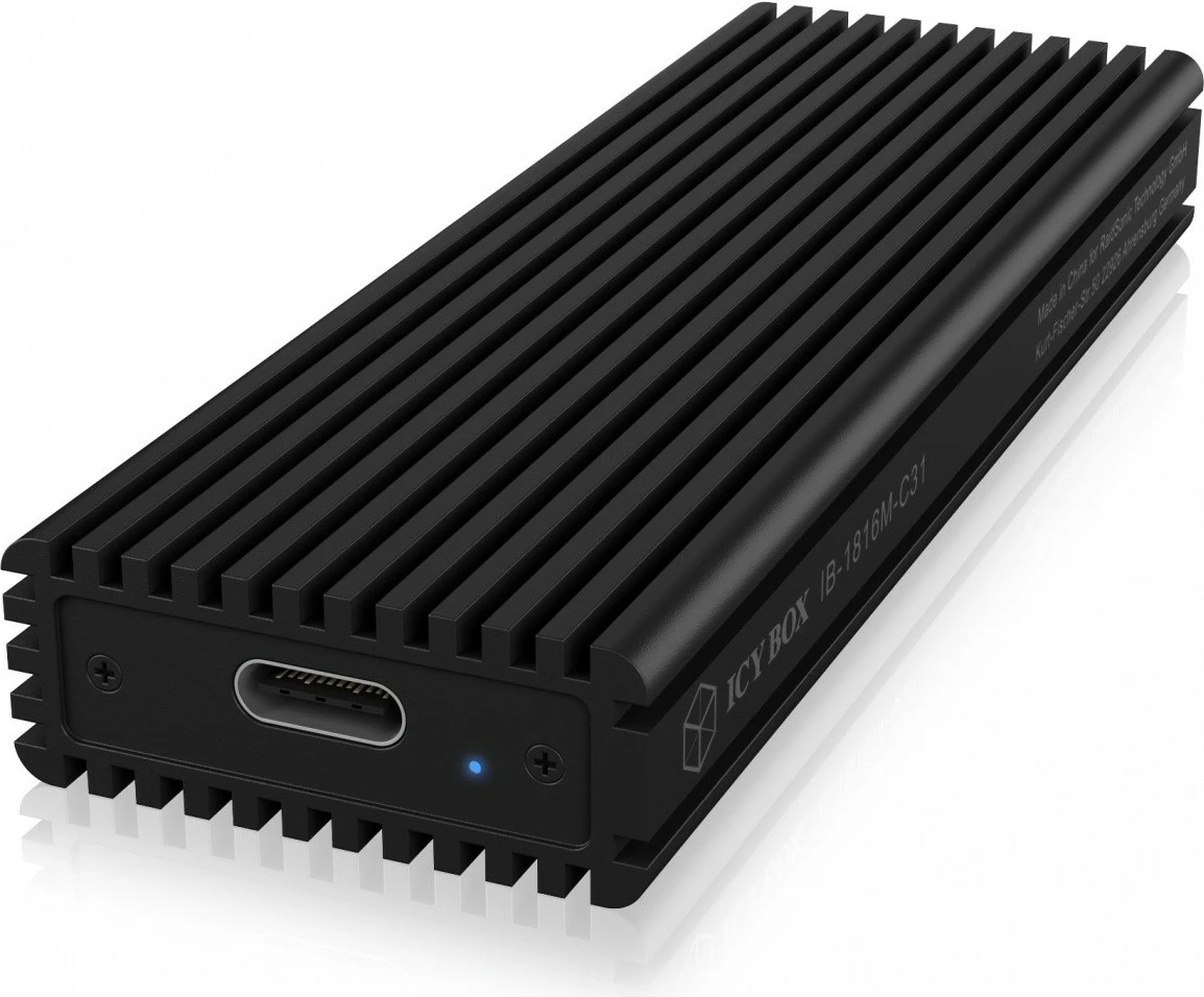 Kasë IcyBox IB-1816M-C31 për NVMe M.2, USB 3.1, Alumini, E zezë
