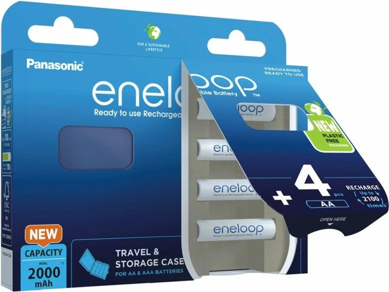 Bateria të rikarikueshme Panasonic Eneloop AA 2000mAh 4 copë me kuti