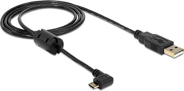 Kabëll USB DeLOCK 83250, USB-A në Micro-USB B, 1 m, USB 2.0, këndor, i zi