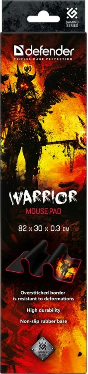 Mauspad Defender, Gaming Warrior 820x300x3mm, kuq/zi