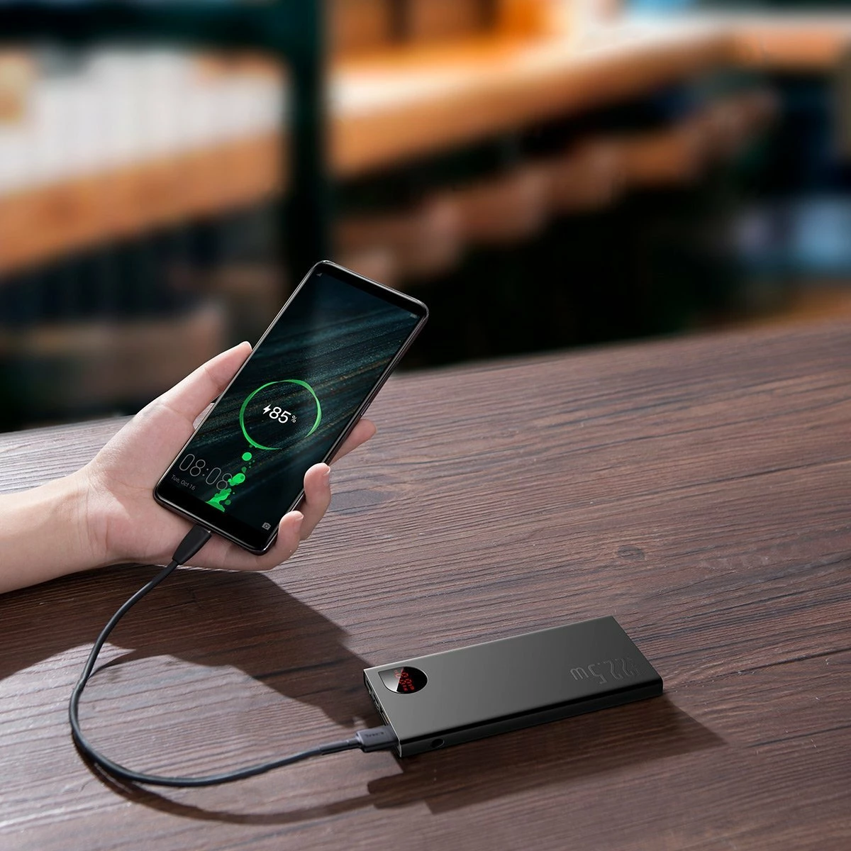 Powerbank Baseus Adaman 10000mAh 22.5W me display, 2x USB-A + USB-C, i zi