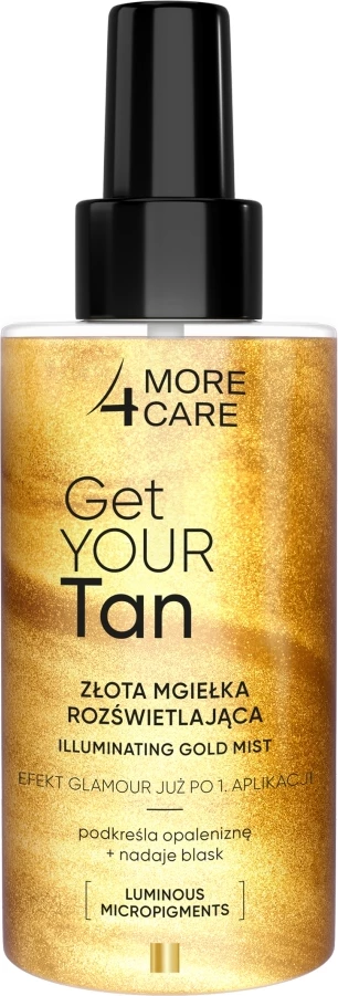 Mist për trup për femra More4Care Get Your Tan! Golden Glow Illuminating Mist, 150ml