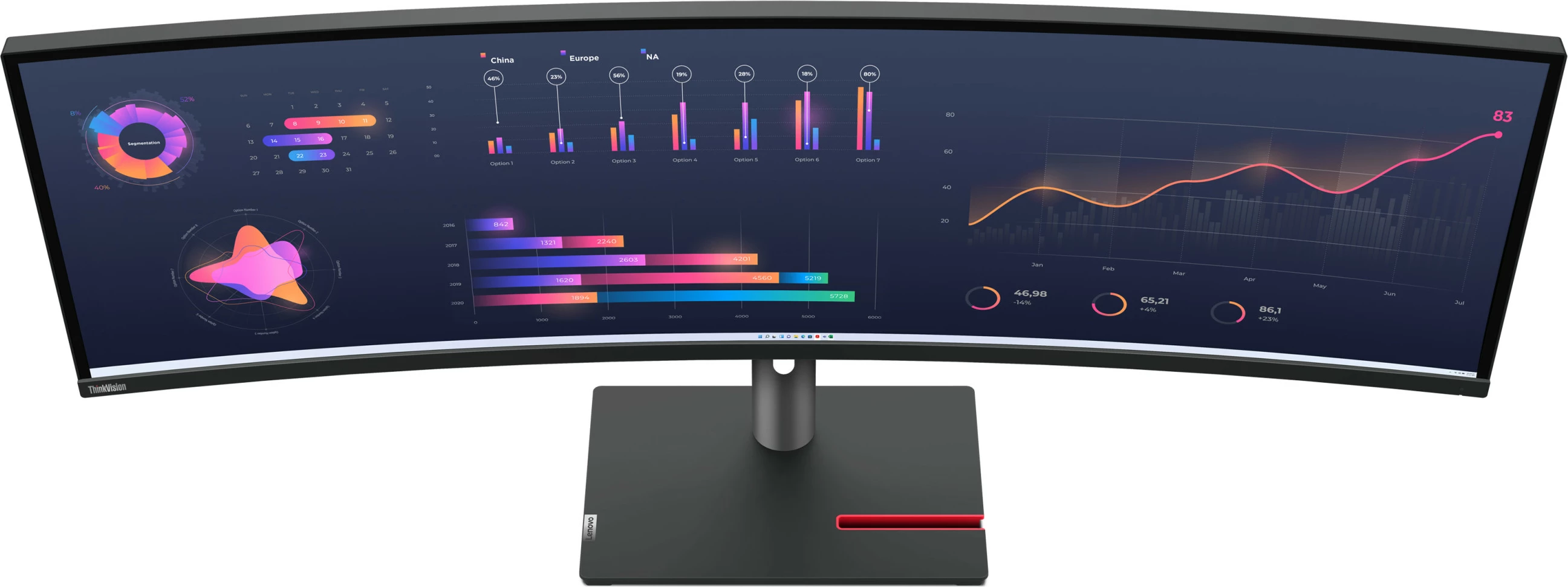 Monitor Lenovo ThinkVision P49w-30, 49", DQHD, LED, Raven Black