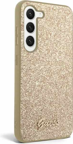 Mbështjellës Guess Glitter Script për Samsung Galaxy S24, Gold