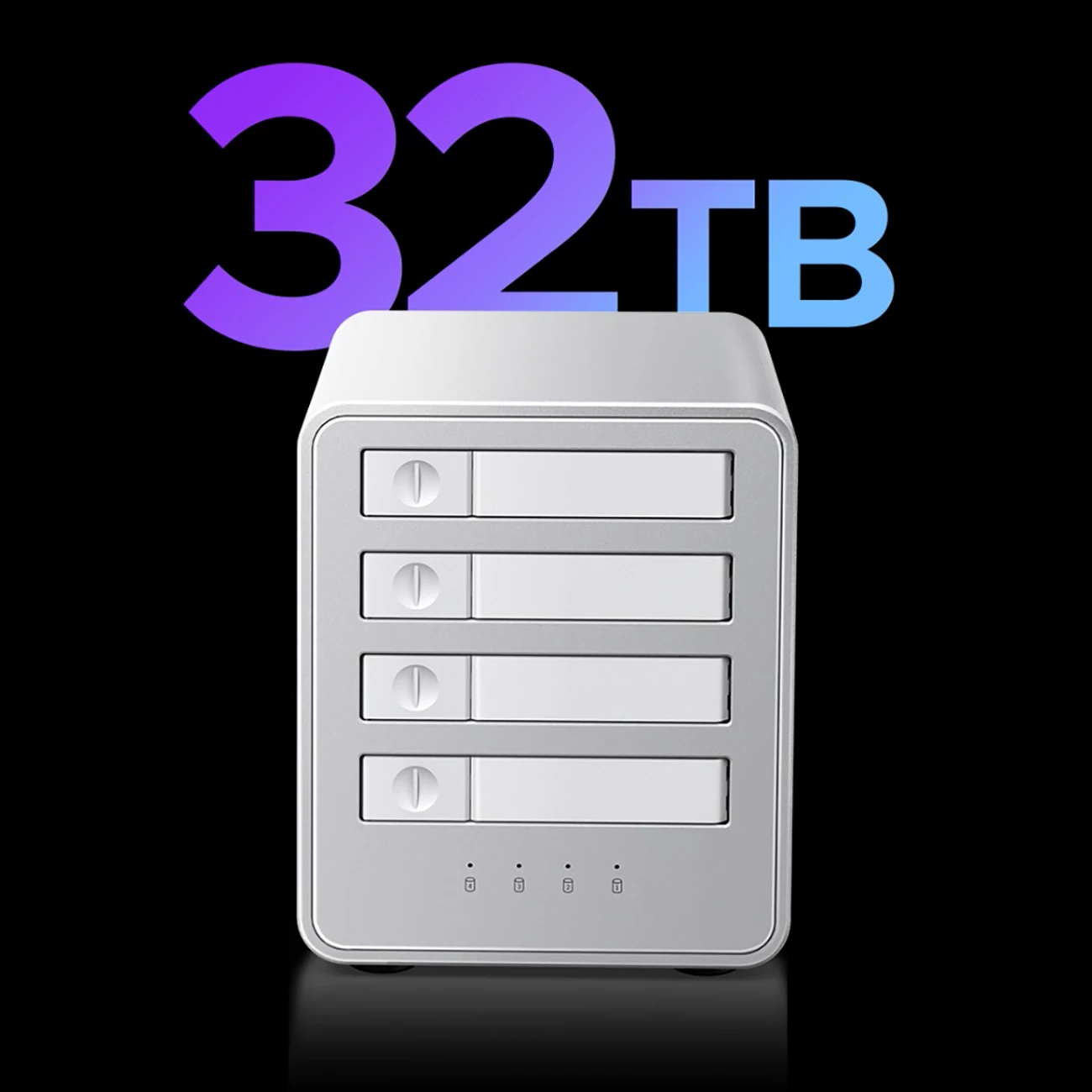 DAS 4-bay për M.2 NVMe SSD, Orico, 8848U4, deri 40 Gbps, deri 32 TB, e bardhë