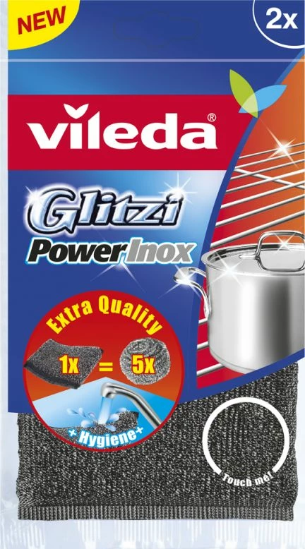 Sfungjer çelik Vileda Glitzi Power Inox, 2 copë