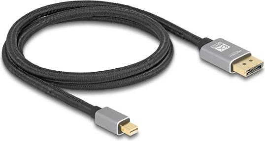 Kabllo DeLOCK Mini DisplayPort në DisplayPort, 1 m, 8K 60Hz, DP 1.4, gri