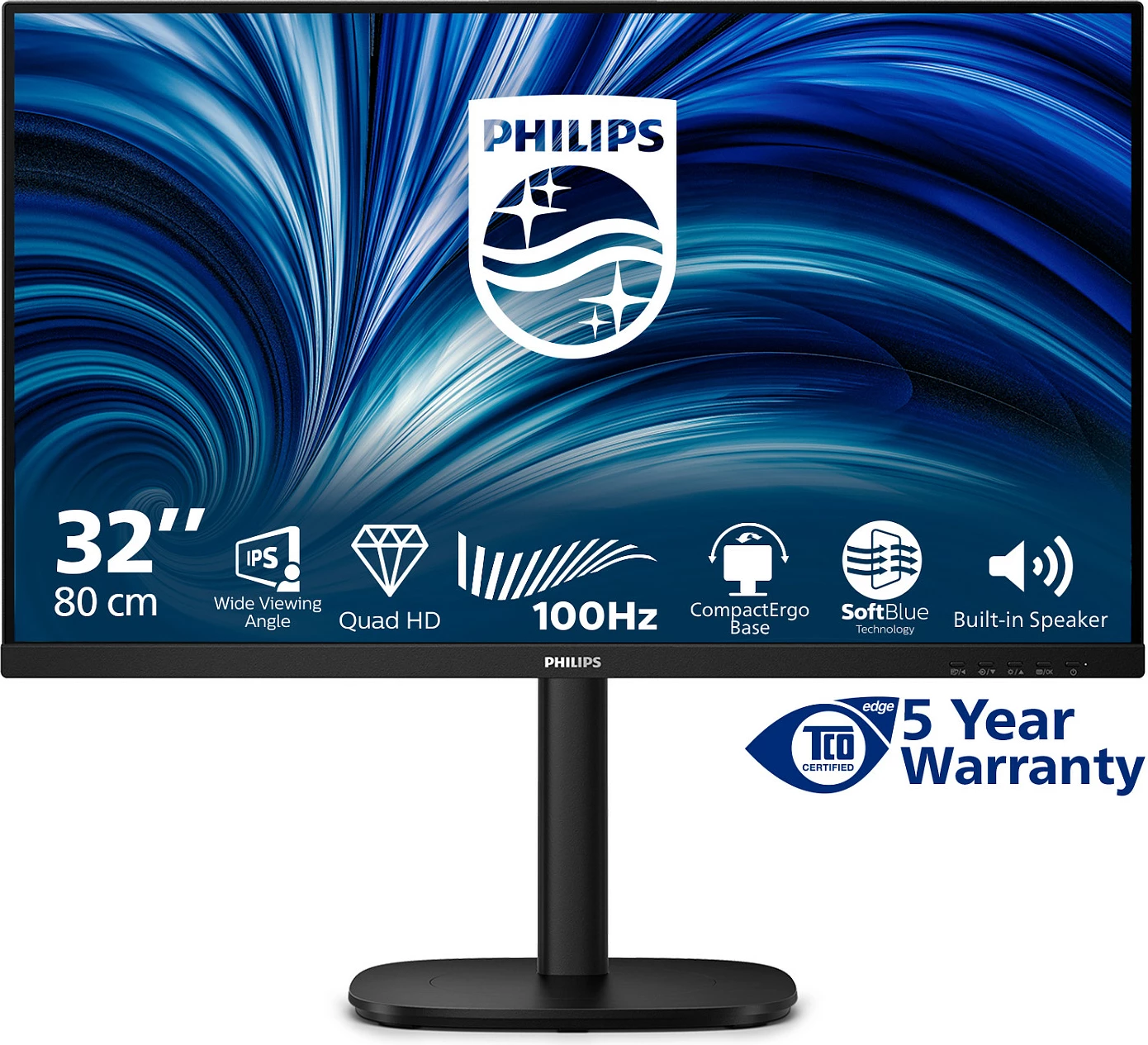 Monitor Philips 3000 Series 32B2N3500/00, 31.5", QHD 2560x1440, IPS, 100Hz, 4ms, i zi