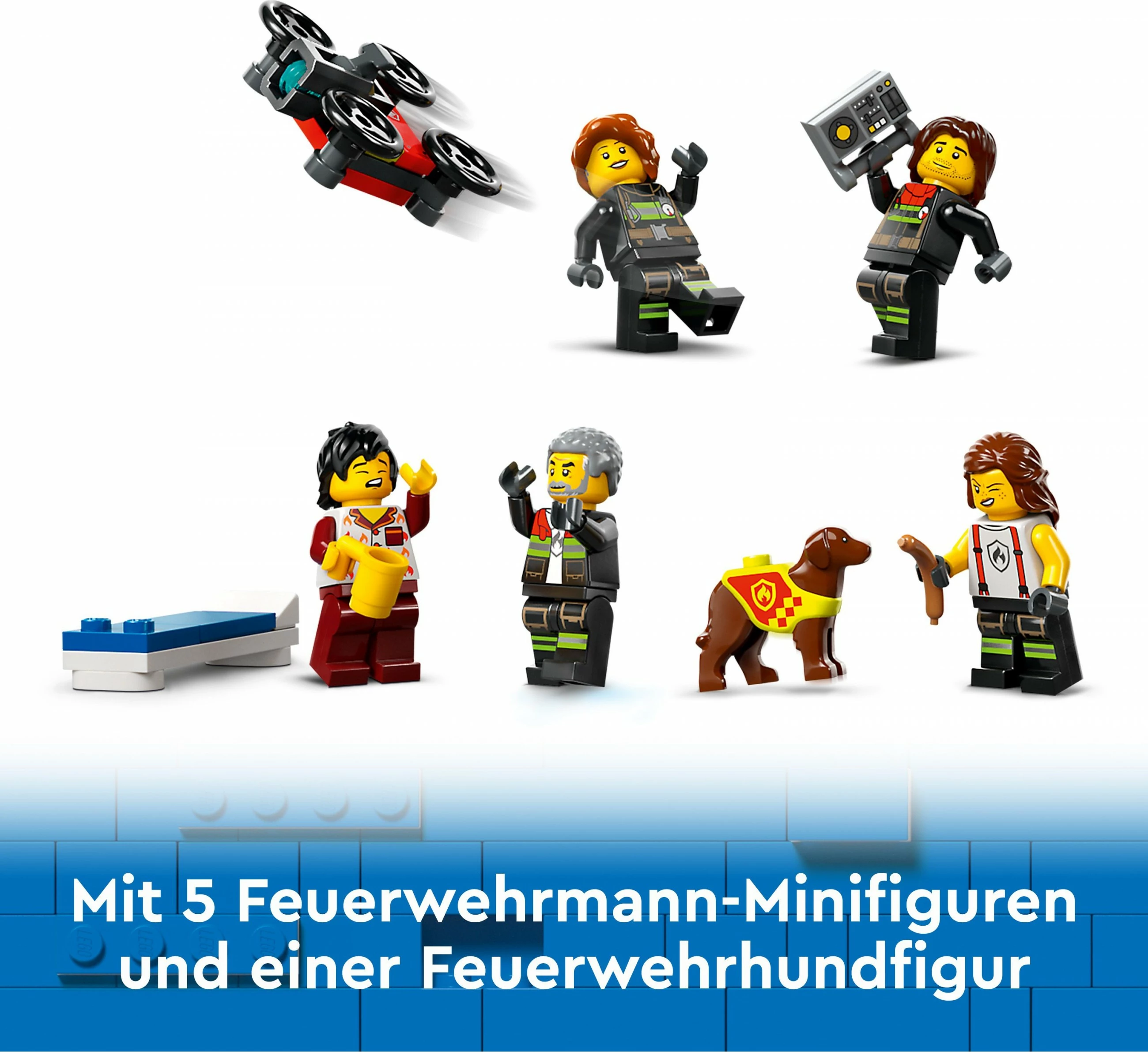 Set ndërtimi LEGO City 60414, stacion zjarri me kamion, 843 pjesë, shumëngjyrësh