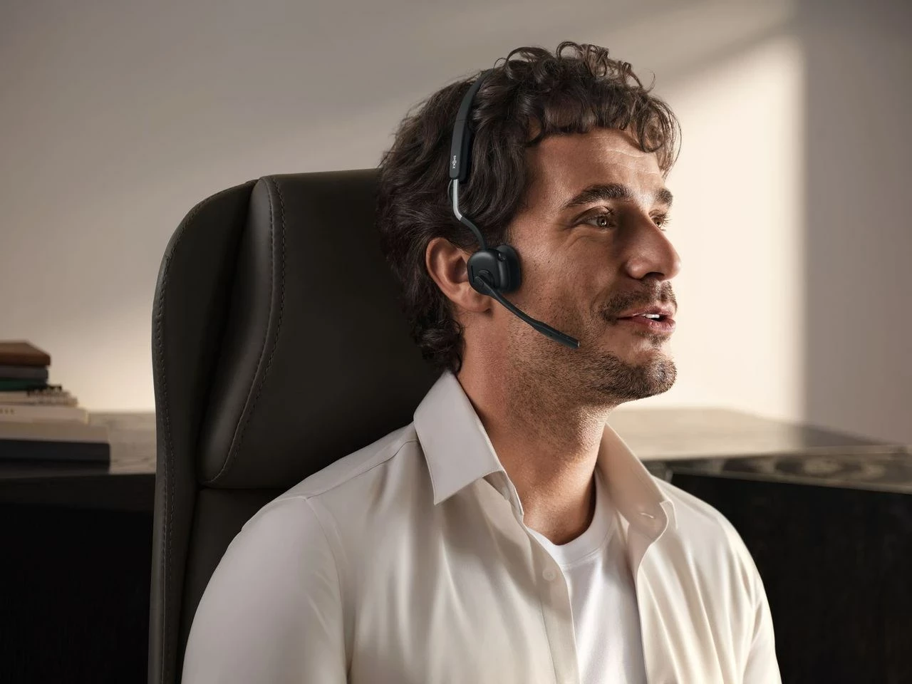 Kufje SHOKZ OpenMeet Wireless Bluetooth, Bone Conduction, për videokonferenca, E zezë