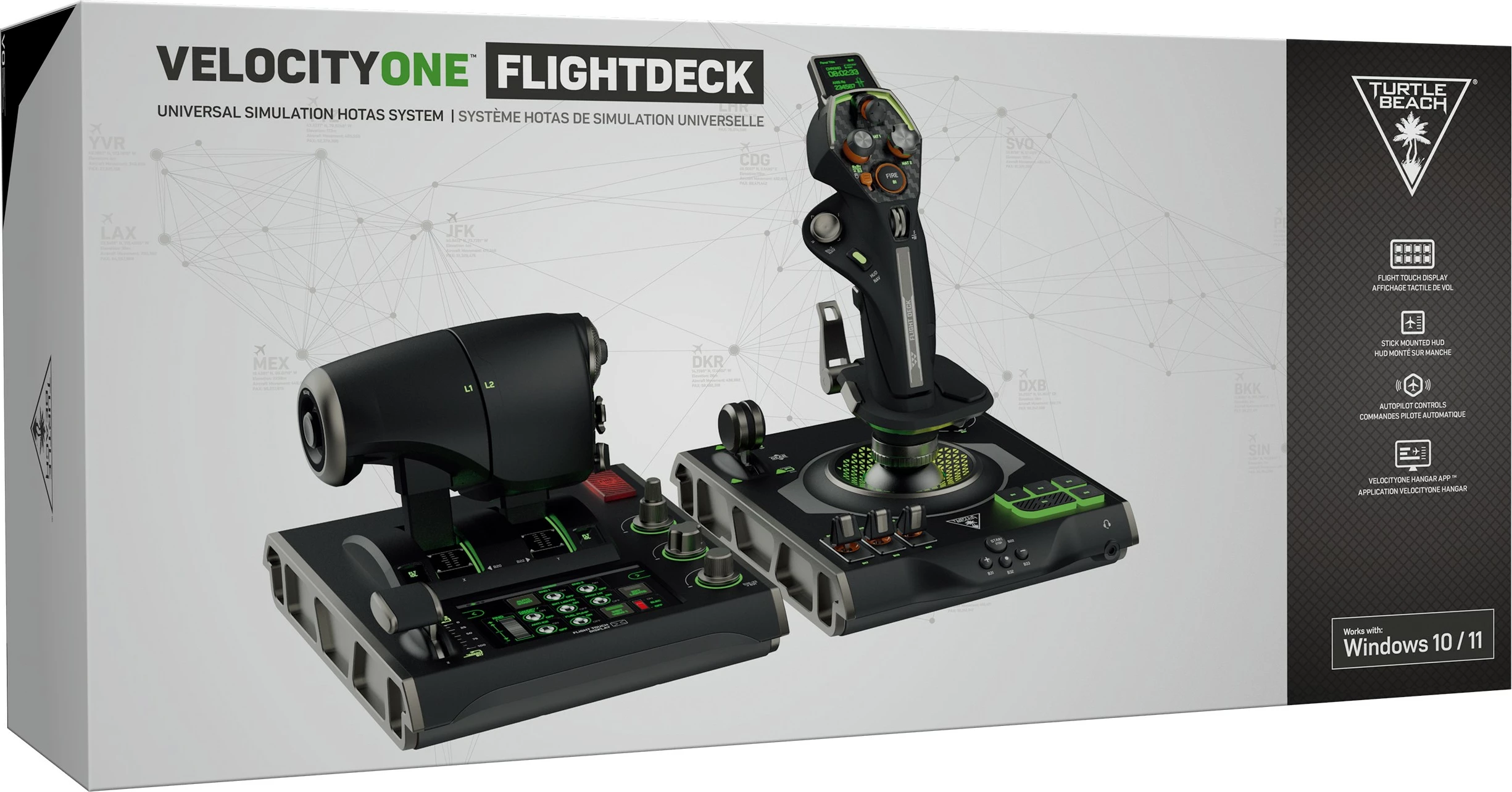 Joystick Turtle Beach VelocityOne Flightstick, PC, me ekran OLED, me kabllo, i zi