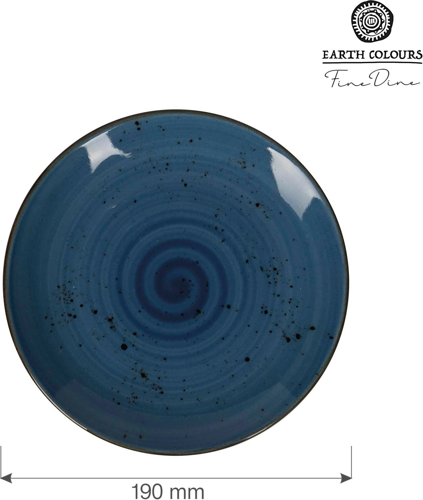 Pjatë e sheshtë Fine Dine Iris Ø190 mm, porcelan, blu, set 6 copë