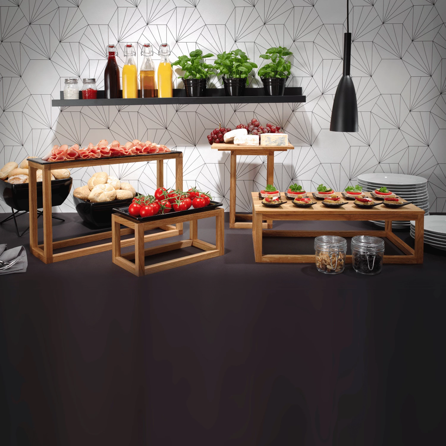 Tabaka qelqi bufeti, Fine Dine Vetro, GN 1/2, transparente