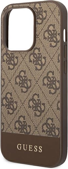 Mbështjellës Guess GUHCP14LG4GLBR për iPhone 14 Pro 6.1", hardcase, kafe