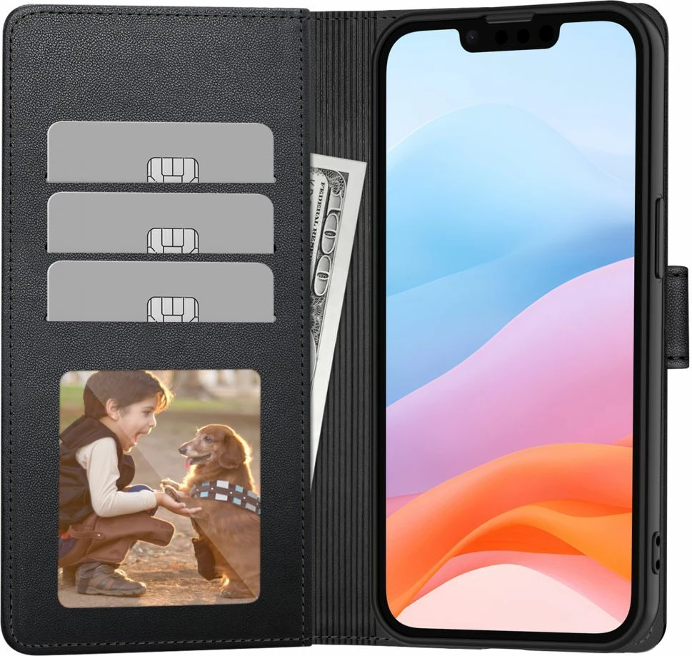 Mbështjellës Tech-Protect Wallet për Motorola Edge 60 Fusion, i zi