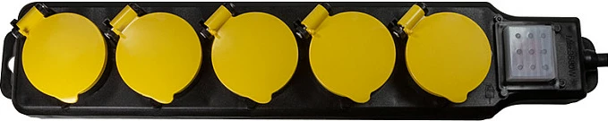 Zgjatues rryme LogiLink, 5 priza, outdoor IP44, me switch, e zezë