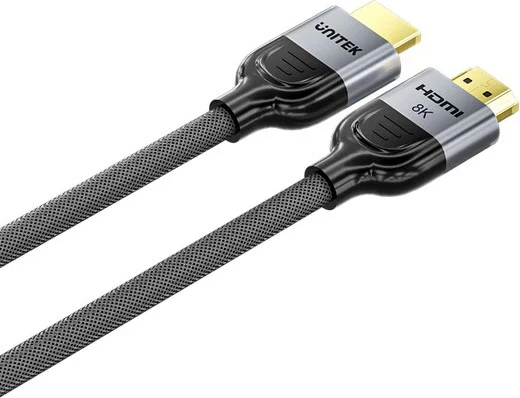 Kabllo HDMI UNITEK LUX OPLOT 2.1, 1.5m, Gri 4