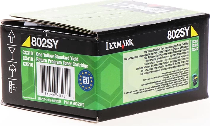 Toner, Lexmark, 80C2SY0 802SY, rendiment 2000 faqe, XL, e verdhë