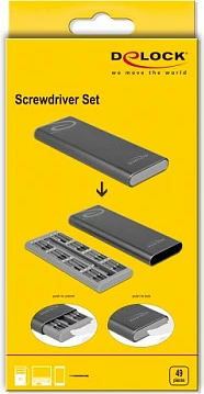Set kaçavidash precize DeLOCK 64126, 49 bita, me kasë magnetike, e zezë