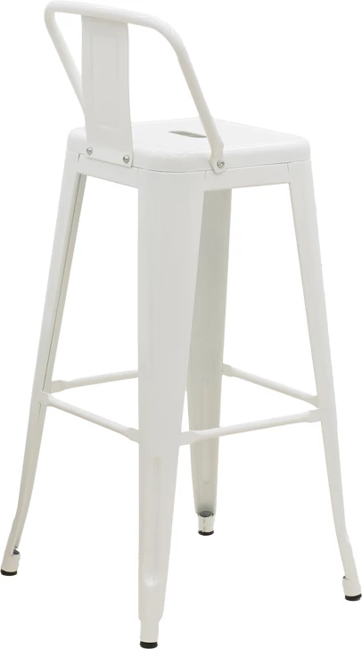 Karrige për bar me shpinë Utopia metalike e bardhë 42x42x97cm