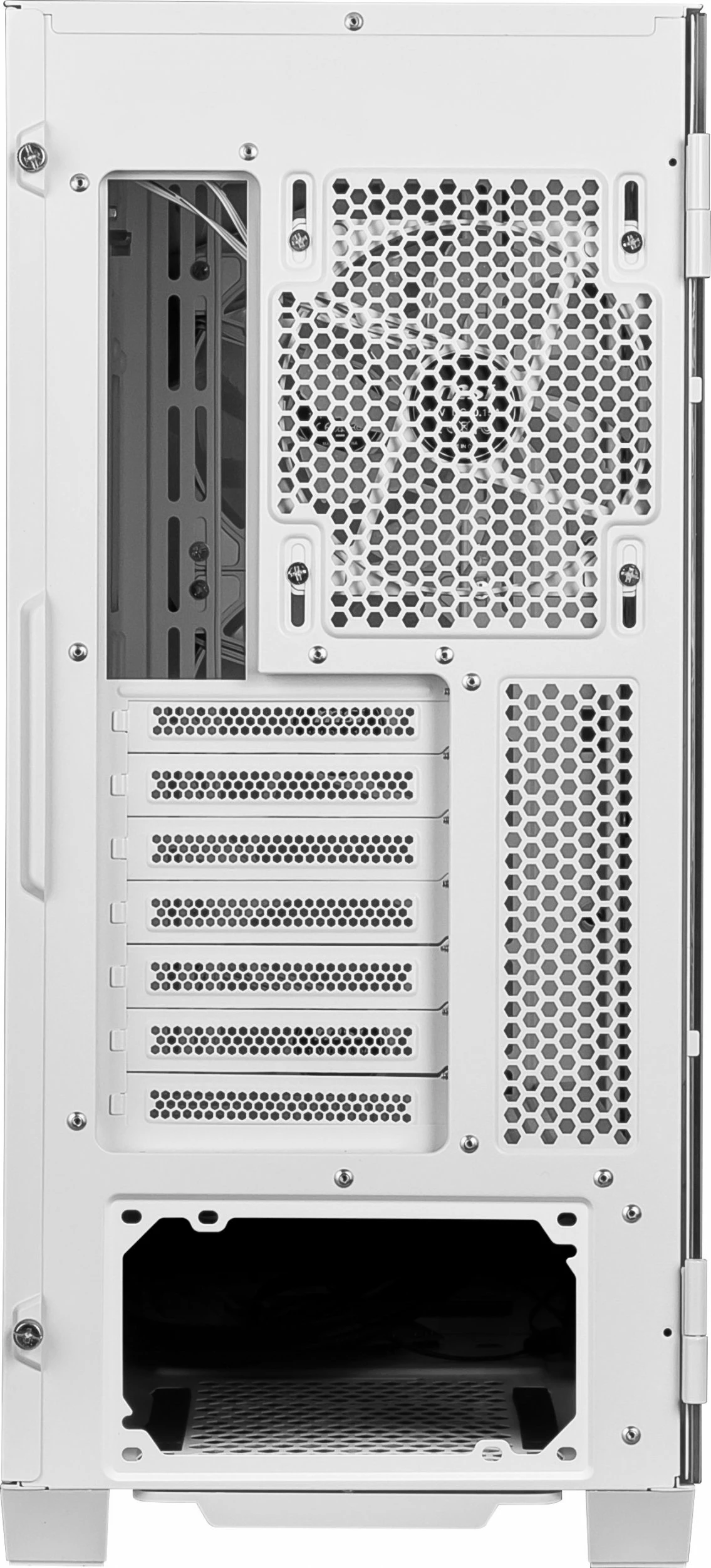 Kasë MSI MPG Velox 100R ARGB Midi Tower ATX/eATX me xham të temperuar, USB-C, kllapë GPU vertikale, e bardhë