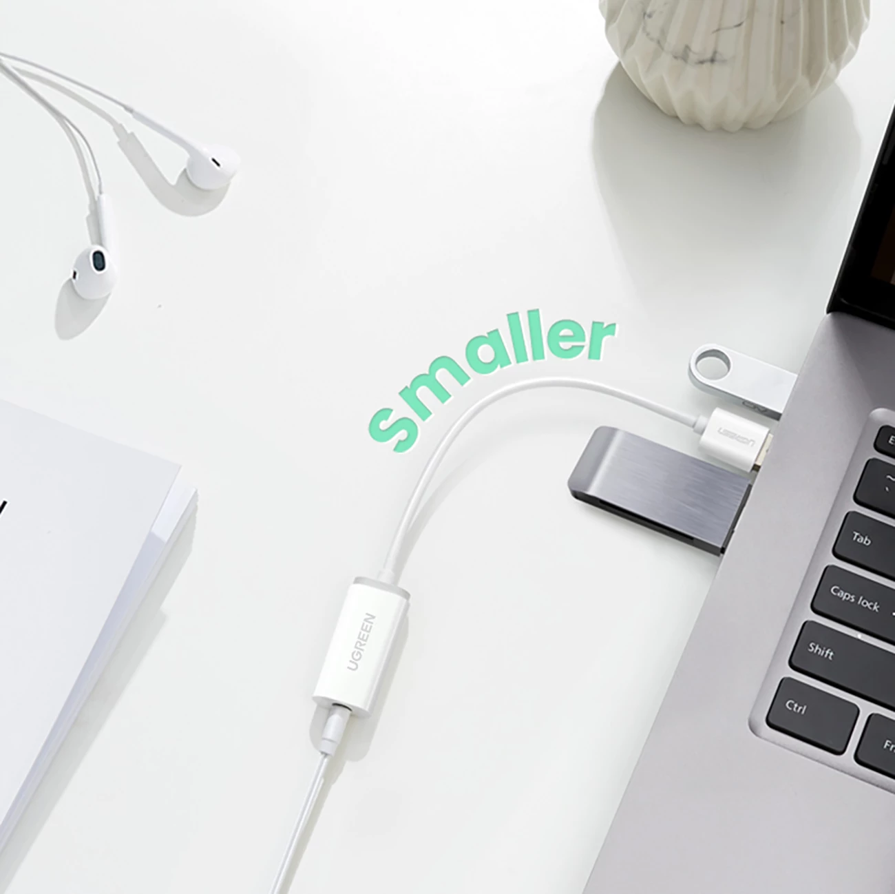 Kabllo Ugreen US288 60409 USB-A në USB-C, 3m, QC 3.0, E bardhë