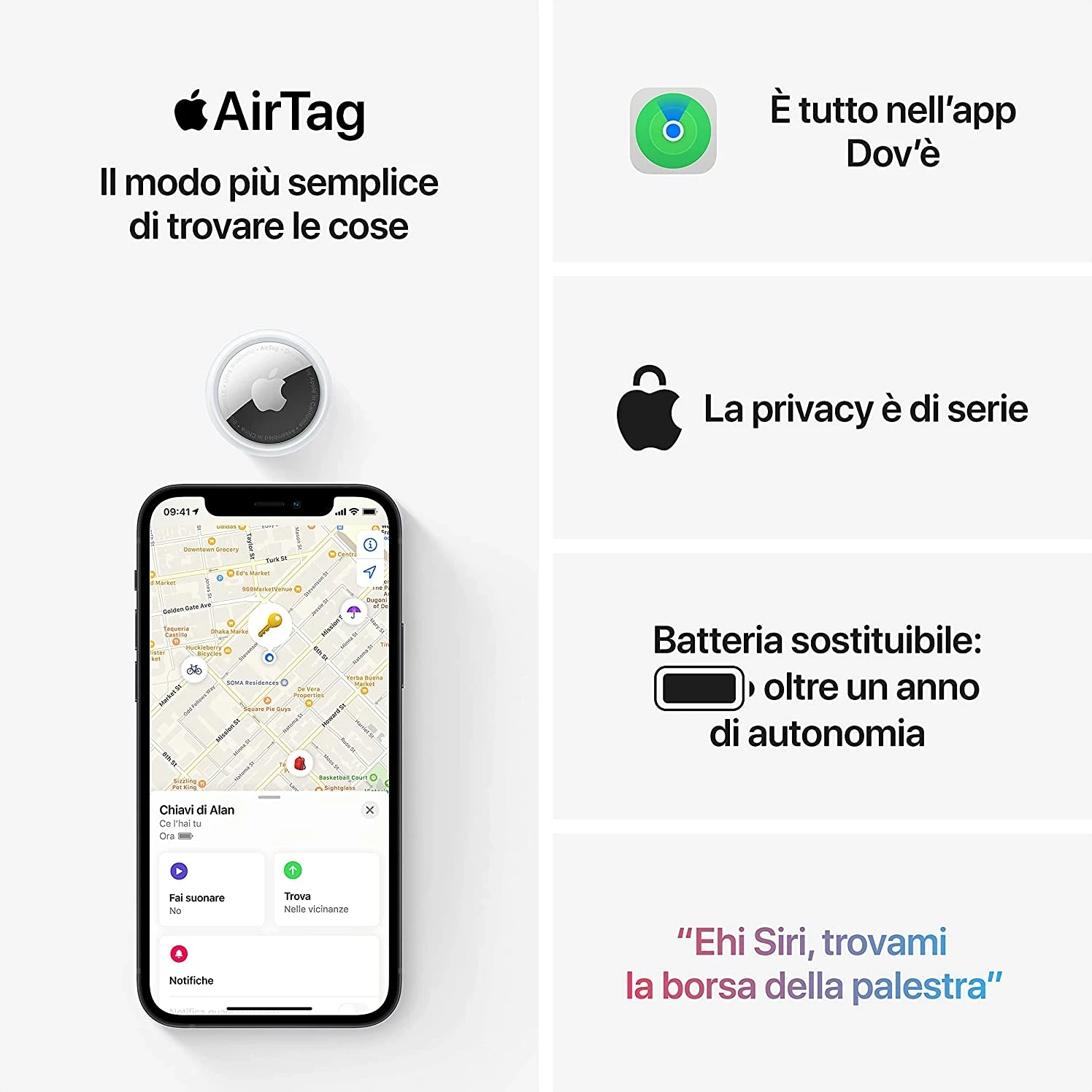 Apple AirTag, 1 copë