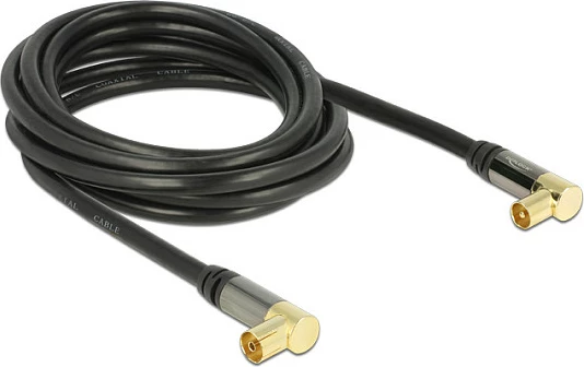 Kabllo antene DeLOCK 88916, RG-6/U, IEC-IEC, 3 m, e zezë