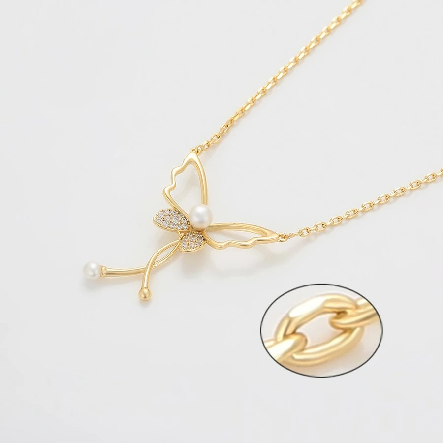 Qafore me varëse në formë fluture e praruar në ar, 14K QA17