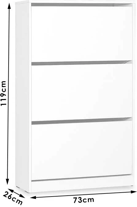 Dollap këpucësh 18 palë, ngjyrë bardhë, 73x26x119cm