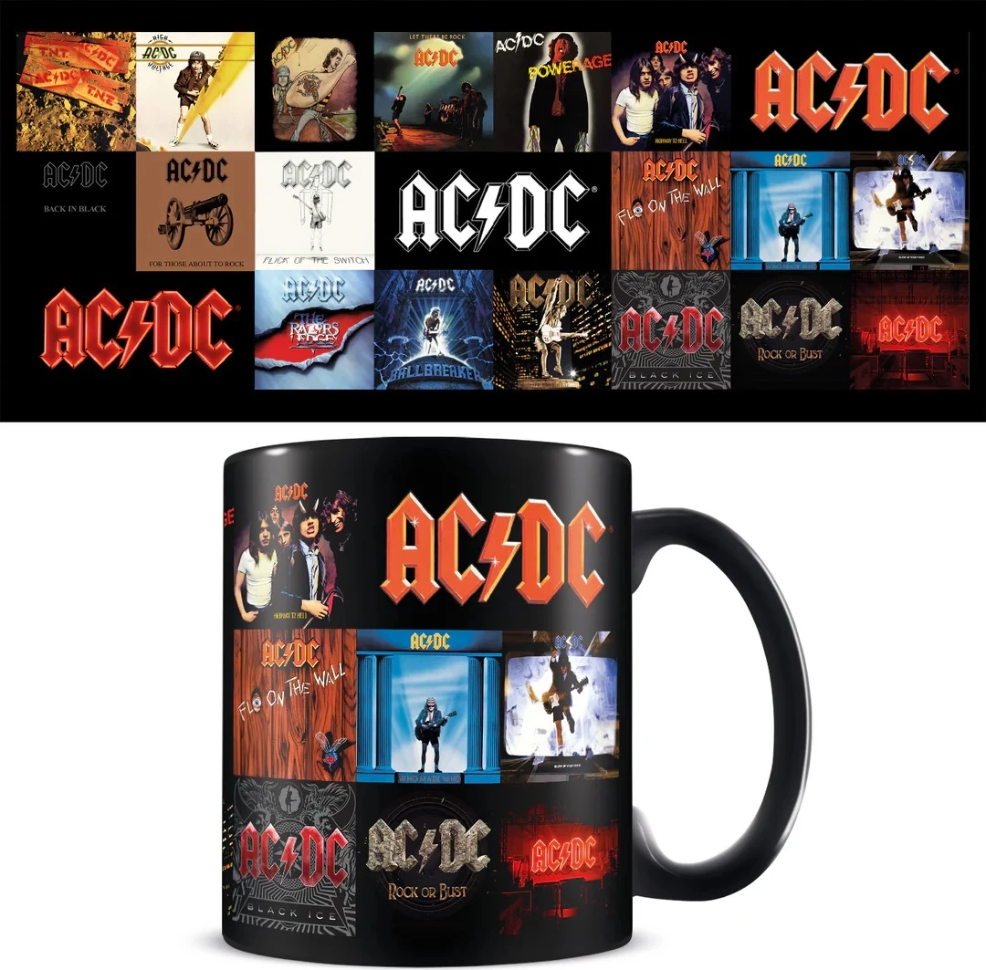 Set dhuratë Pyramid International AC/DC Classic Albums, filxhan + nënfilxhan + varëse çelësash
