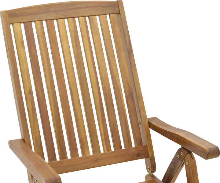 Karrige e palosshme me 5 pozicione, dru akacie, ngjyrë natyrale, 61x65x110cm