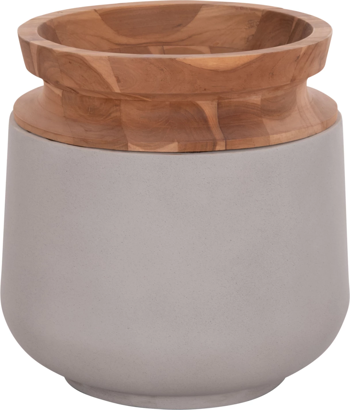 Vazo dekorative për dysheme LINTER, fibër-cement, ngjyrë gri, dru tik, FH4662.03L, 41x47cm