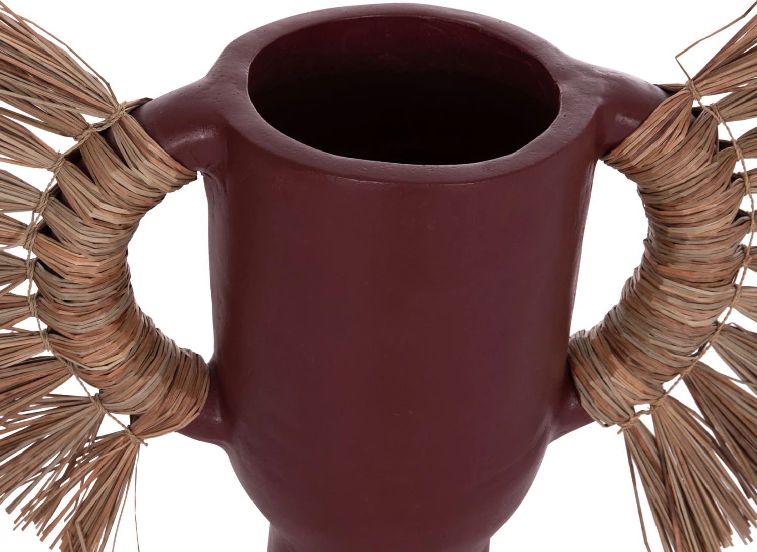 Vazo dekorative tavoline ALICA, terrakotë, ngjyrë maro, me bar të thatë, FH4668.06S, 55x19x34Hcm