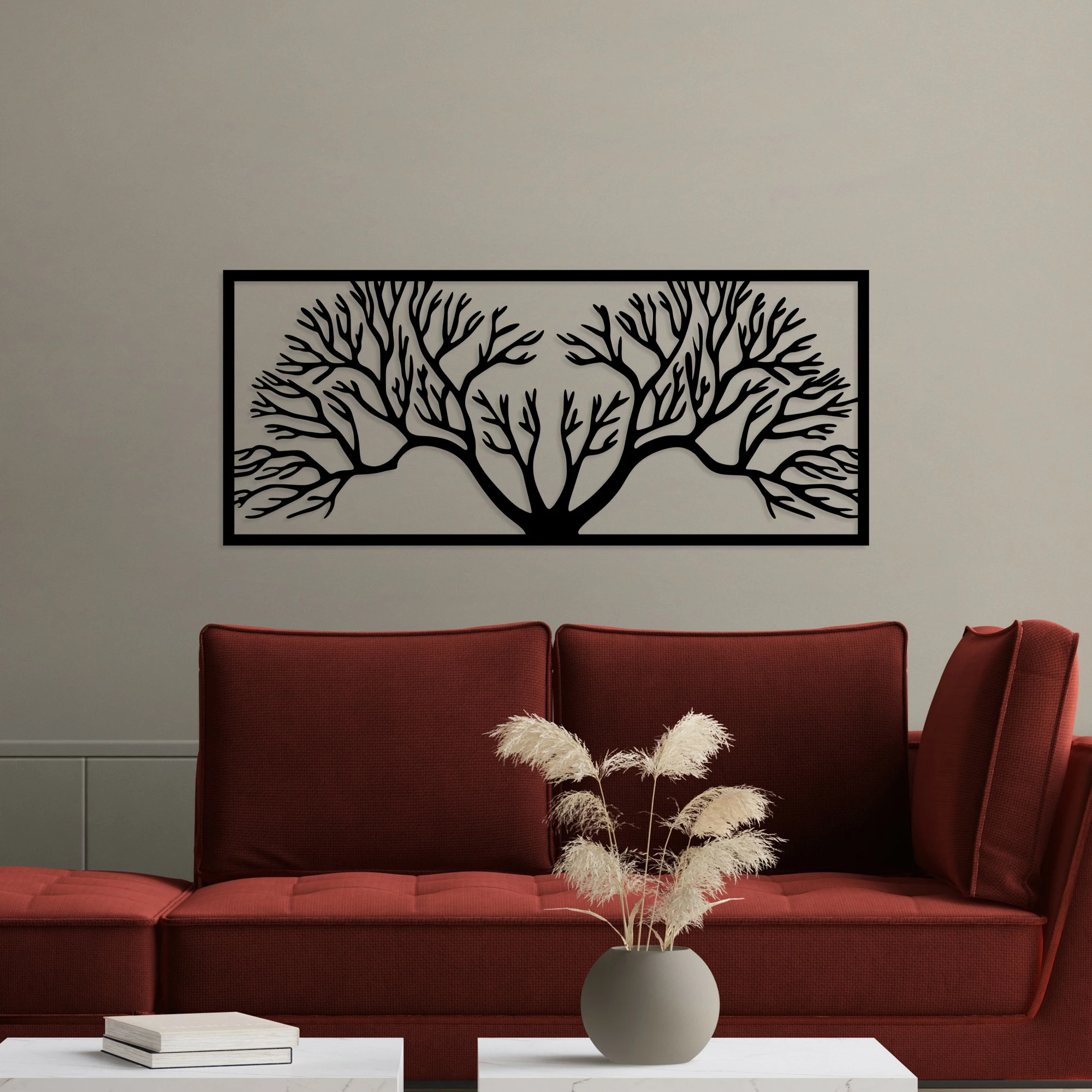 Aksesor dekorativ metalik për mur, Wallity, Horn Tree