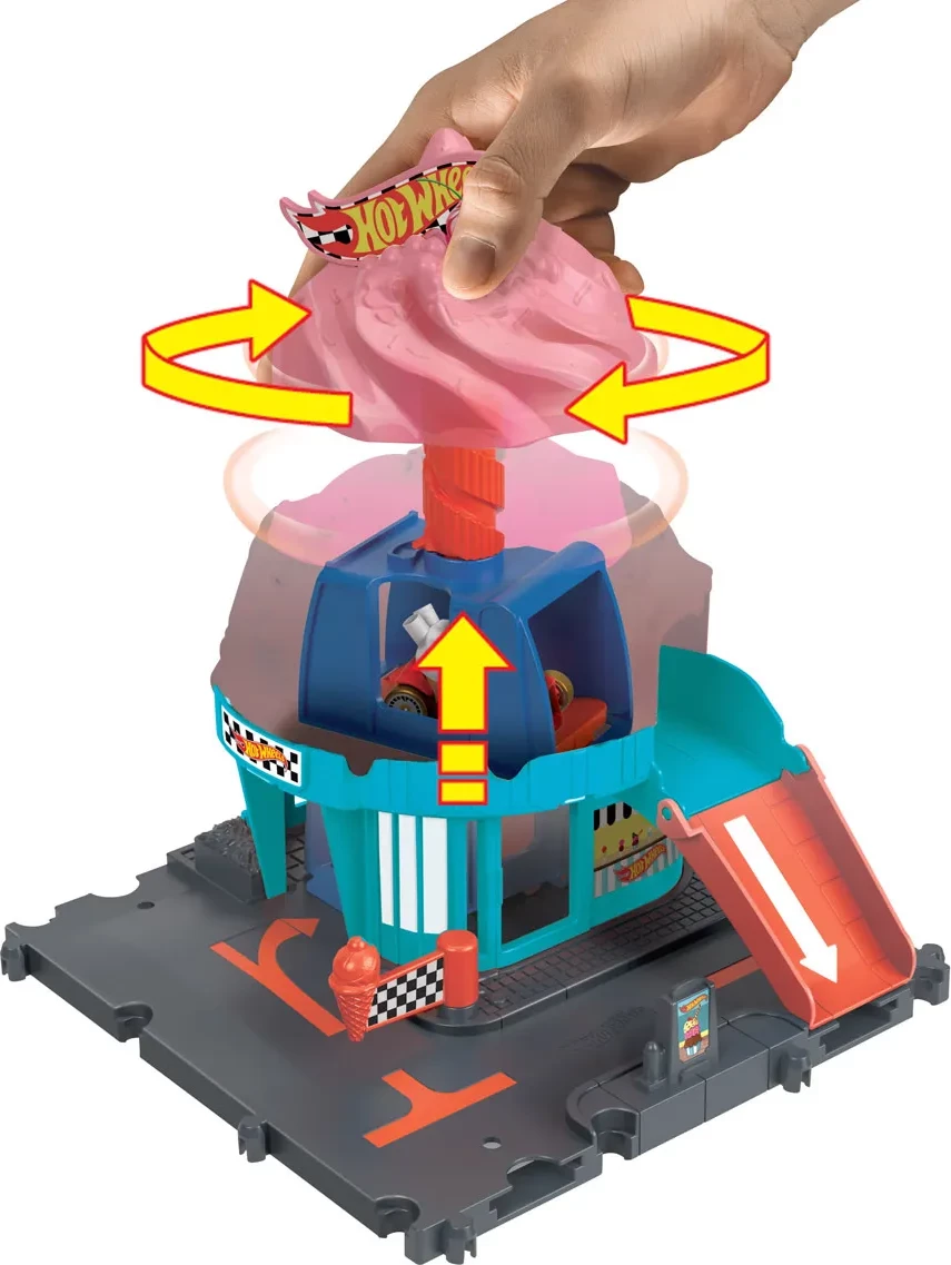 Hot Wheels City Downtown Ice Cream Swirl Playset