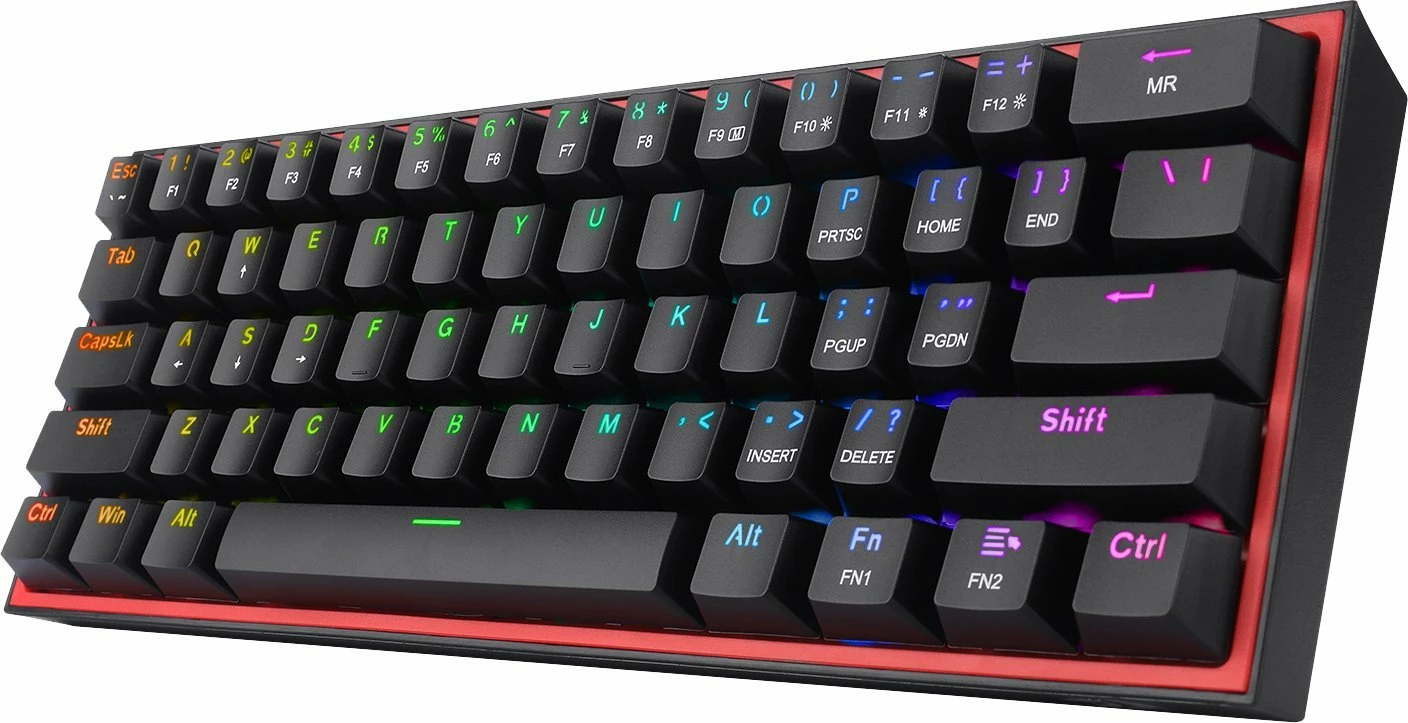 Tastierë mekanike gaming Redragon K617 Fizz K617-RGB, 60% (61 taste), RGB, Red Switch, USB-C, e zezë