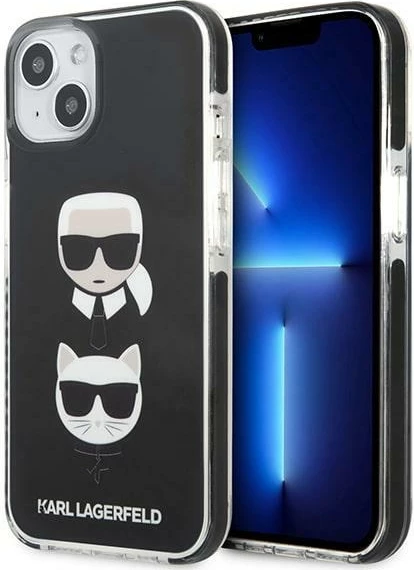 Mbështjellës Karl Lagerfeld KLHCP13MTPE2TK për iPhone 13 6.1", Hardcase, Karl&Choupette Head, i zi